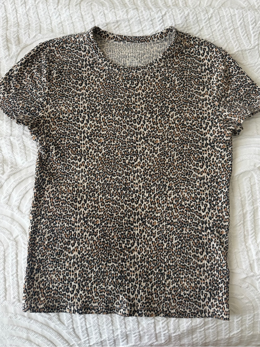 American Eagle Outfitters Leopard Print Short Sleeve Top - Tan/Brown/Black